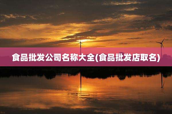 食品批发公司名称大全(食品批发店取名)