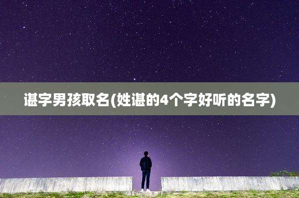 谌字男孩取名(姓谌的4个字好听的名字)