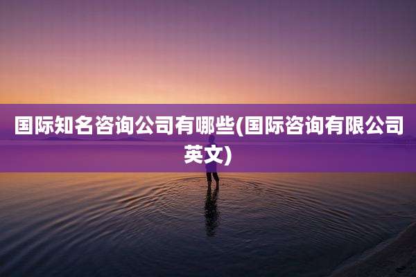 国际知名咨询公司有哪些(国际咨询有限公司英文)