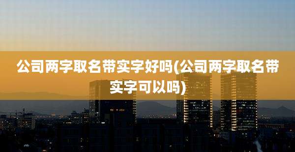 公司两字取名带实字好吗(公司两字取名带实字可以吗)