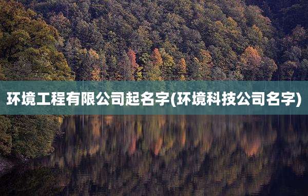 环境工程有限公司起名字(环境科技公司名字)