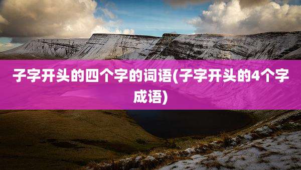 子字开头的四个字的词语(子字开头的4个字成语)