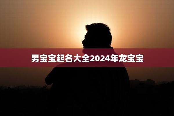 男宝宝起名大全2024年龙宝宝