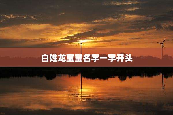 白姓龙宝宝名字一字开头