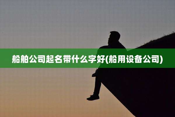 船舶公司起名带什么字好(船用设备公司)