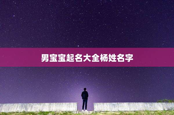 男宝宝起名大全杨姓名字