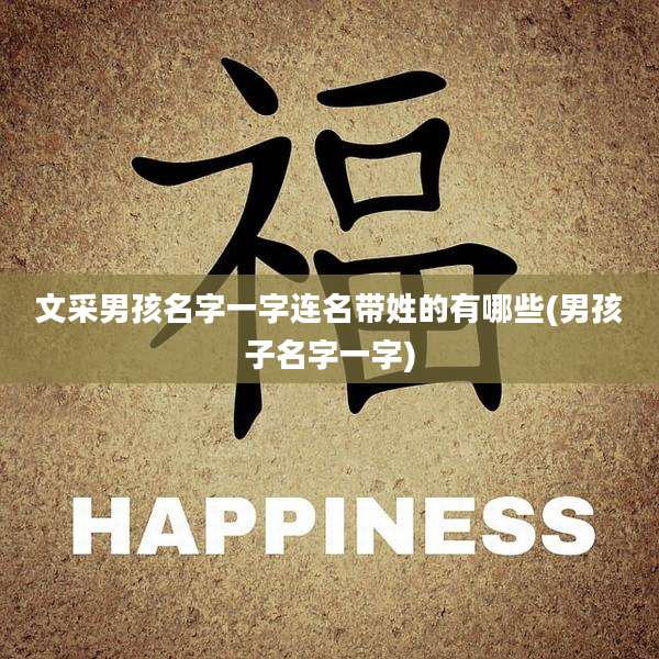 文采男孩名字一字连名带姓的有哪些(男孩子名字一字)