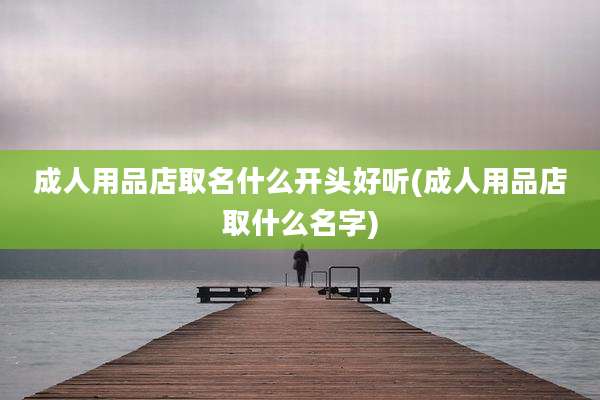 成人用品店取名什么开头好听(成人用品店取什么名字)