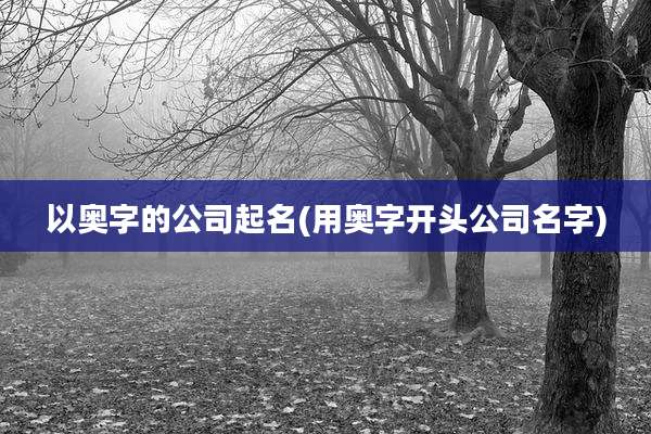 以奥字的公司起名(用奥字开头公司名字)