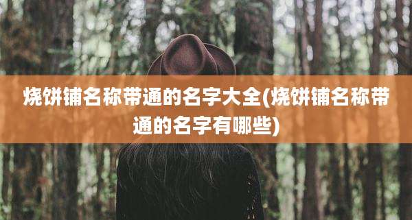 烧饼铺名称带通的名字大全(烧饼铺名称带通的名字有哪些)