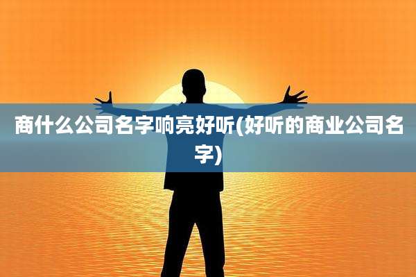 商什么公司名字响亮好听(好听的商业公司名字)