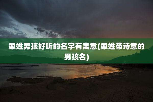 桑姓男孩好听的名字有寓意(桑姓带诗意的男孩名)