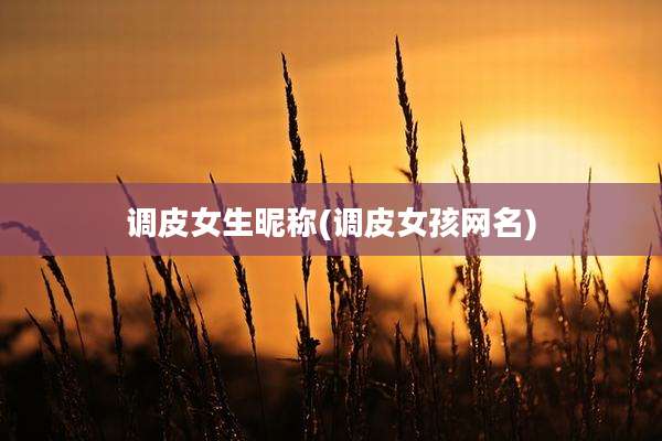 调皮女生昵称(调皮女孩网名)
