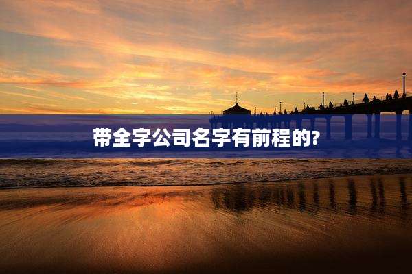 带全字公司名字有前程的?