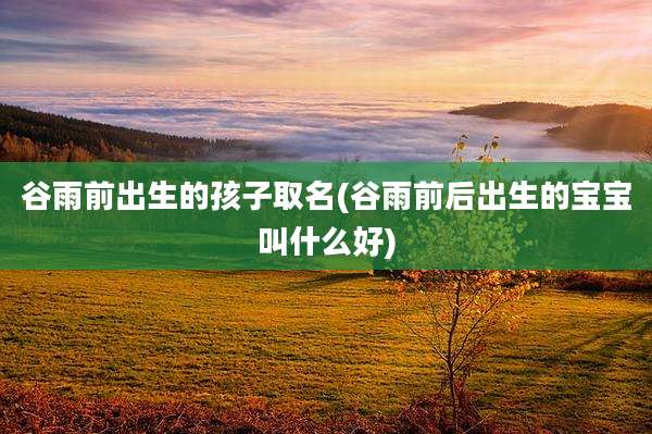 谷雨前出生的孩子取名(谷雨前后出生的宝宝叫什么好)