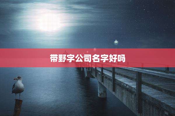带野字公司名字好吗