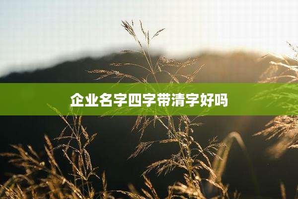 企业名字四字带清字好吗