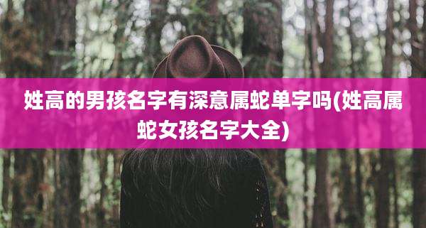 姓高的男孩名字有深意属蛇单字吗(姓高属蛇女孩名字大全)