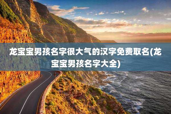 龙宝宝男孩名字很大气的汉字免费取名(龙宝宝男孩名字大全)
