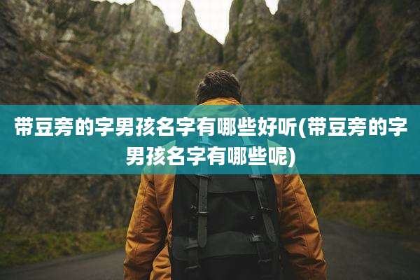 带豆旁的字男孩名字有哪些好听(带豆旁的字男孩名字有哪些呢)