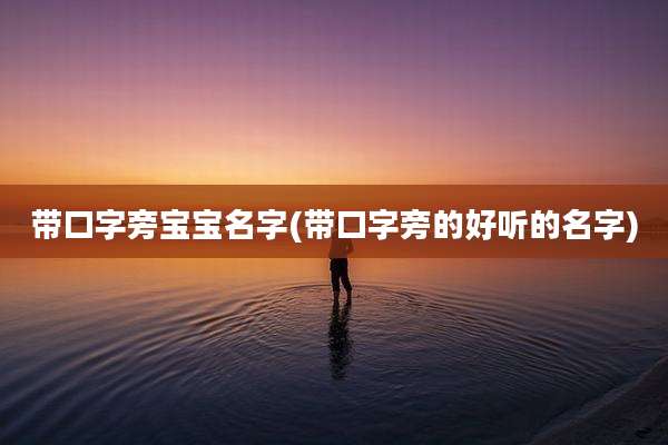 带口字旁宝宝名字(带口字旁的好听的名字)