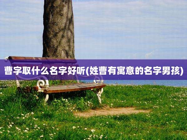 曹字取什么名字好听(姓曹有寓意的名字男孩)
