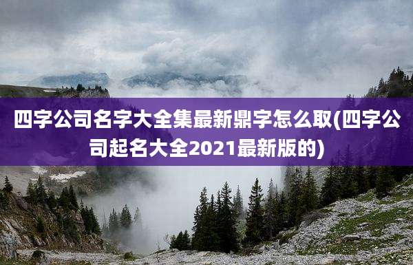 四字公司名字大全集最新鼎字怎么取(四字公司起名大全2021最新版的)