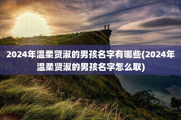 2024年温柔贤淑的男孩名字有哪些(2024年温柔贤淑的男孩名字怎么取)