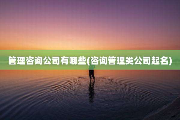管理咨询公司有哪些(咨询管理类公司起名)