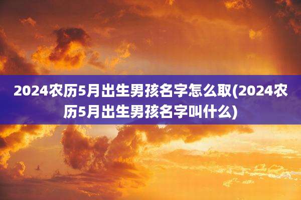 2024农历5月出生男孩名字怎么取(2024农历5月出生男孩名字叫什么)