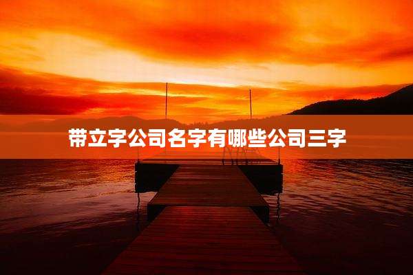 带立字公司名字有哪些公司三字