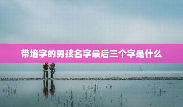 带培字的男孩名字最后三个字是什么