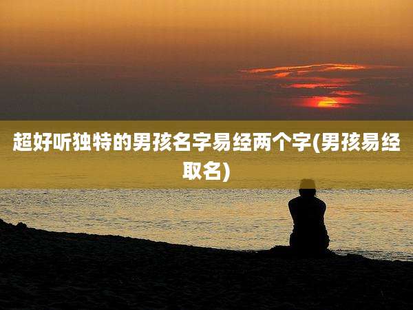 超好听独特的男孩名字易经两个字(男孩易经取名)