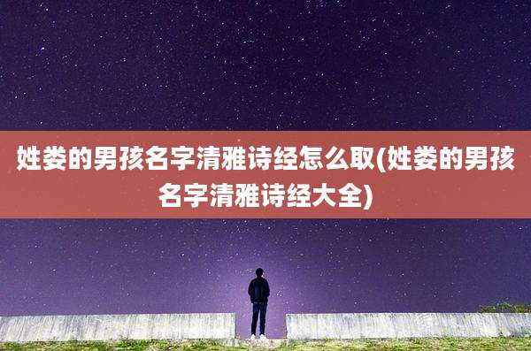 姓娄的男孩名字清雅诗经怎么取(姓娄的男孩名字清雅诗经大全)