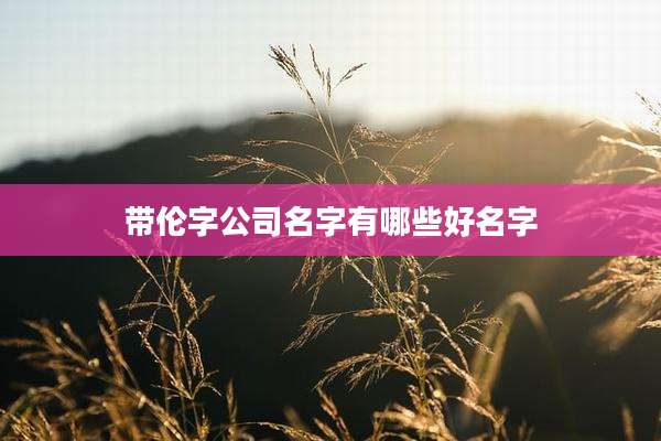 带伦字公司名字有哪些好名字