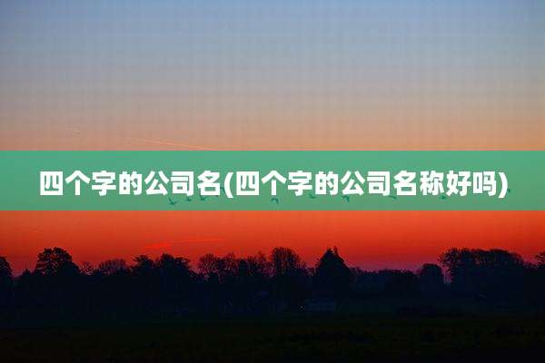 四个字的公司名(四个字的公司名称好吗)