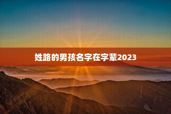 姓路的男孩名字在字辈2023