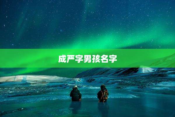 成严字男孩名字