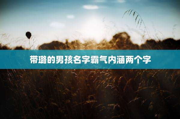 带璐的男孩名字霸气内涵两个字