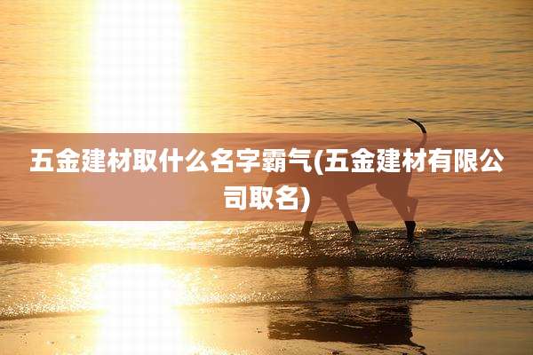 五金建材取什么名字霸气(五金建材有限公司取名)