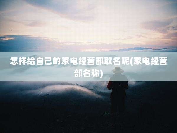 怎样给自己的家电经营部取名呢(家电经营部名称)