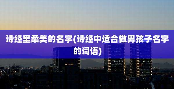 诗经里柔美的名字(诗经中适合做男孩子名字的词语)