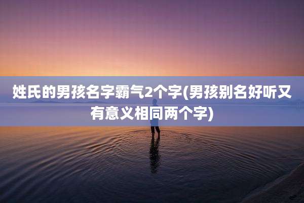 姓氏的男孩名字霸气2个字(男孩别名好听又有意义相同两个字)