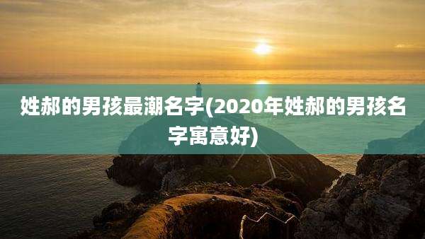 姓郝的男孩最潮名字(2020年姓郝的男孩名字寓意好)