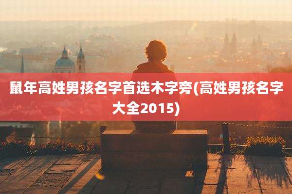 鼠年高姓男孩名字首选木字旁(高姓男孩名字大全2015)