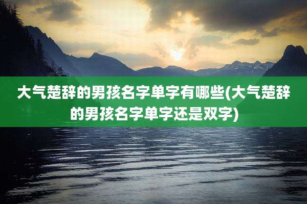 大气楚辞的男孩名字单字有哪些(大气楚辞的男孩名字单字还是双字)