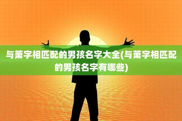 与萧字相匹配的男孩名字大全(与萧字相匹配的男孩名字有哪些)