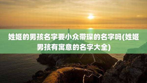 姓姬的男孩名字要小众带琛的名字吗(姓姬男孩有寓意的名字大全)