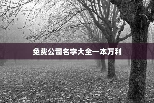 免费公司名字大全一本万利