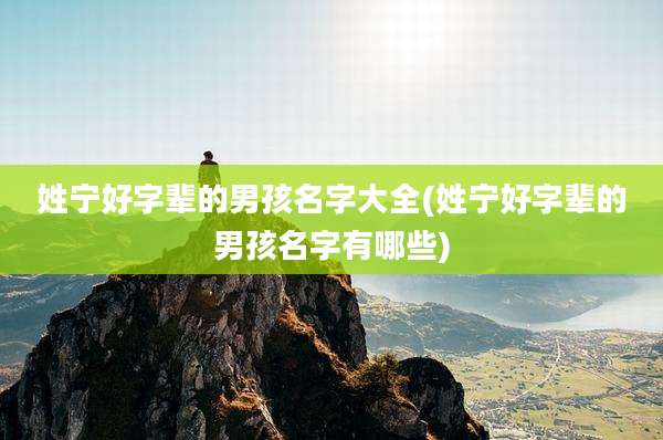 姓宁好字辈的男孩名字大全(姓宁好字辈的男孩名字有哪些)